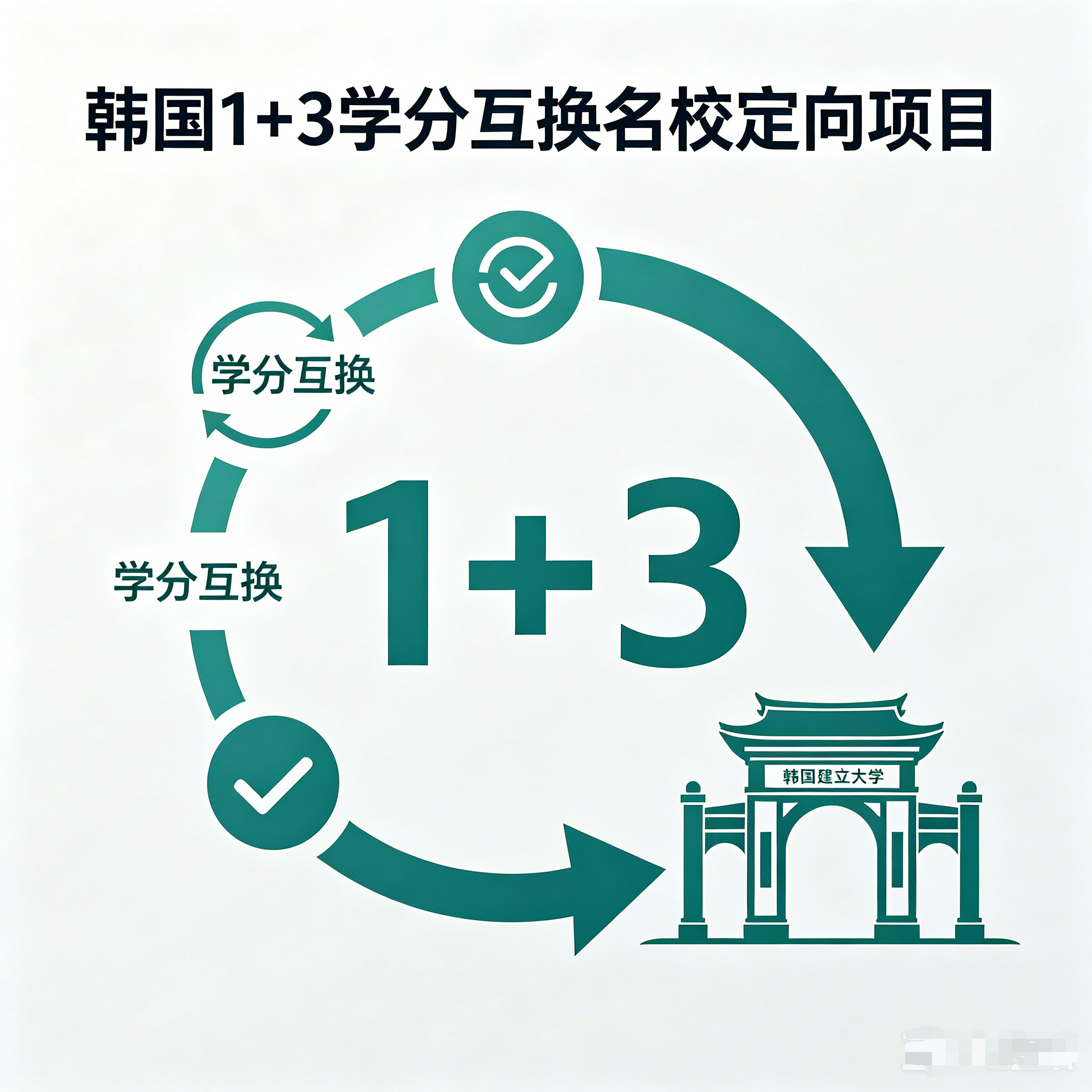石河子韩国留学1+3学分互换项目（名校定向）